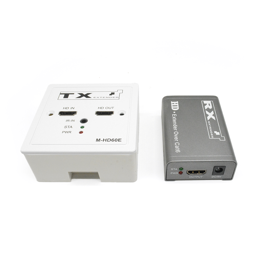 M-HD60E Extensor HD Cat5e/6 con salida de bucle IR POC de 86 paneles