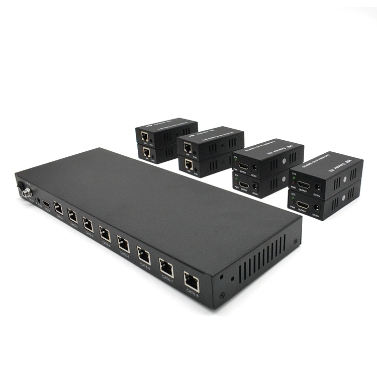 M-HD608 EDID POC IR Cat6 Extension HD 8 ports