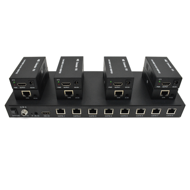 【M-HD608】Extensor HD EDID POC IR Cat6 de 8 puertos