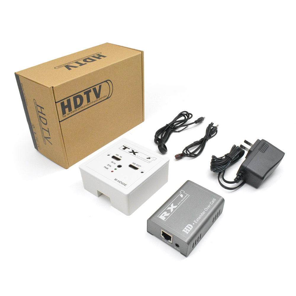 M-HD60E Extensor HD Cat5e/6 con salida de bucle IR POC de 86 paneles