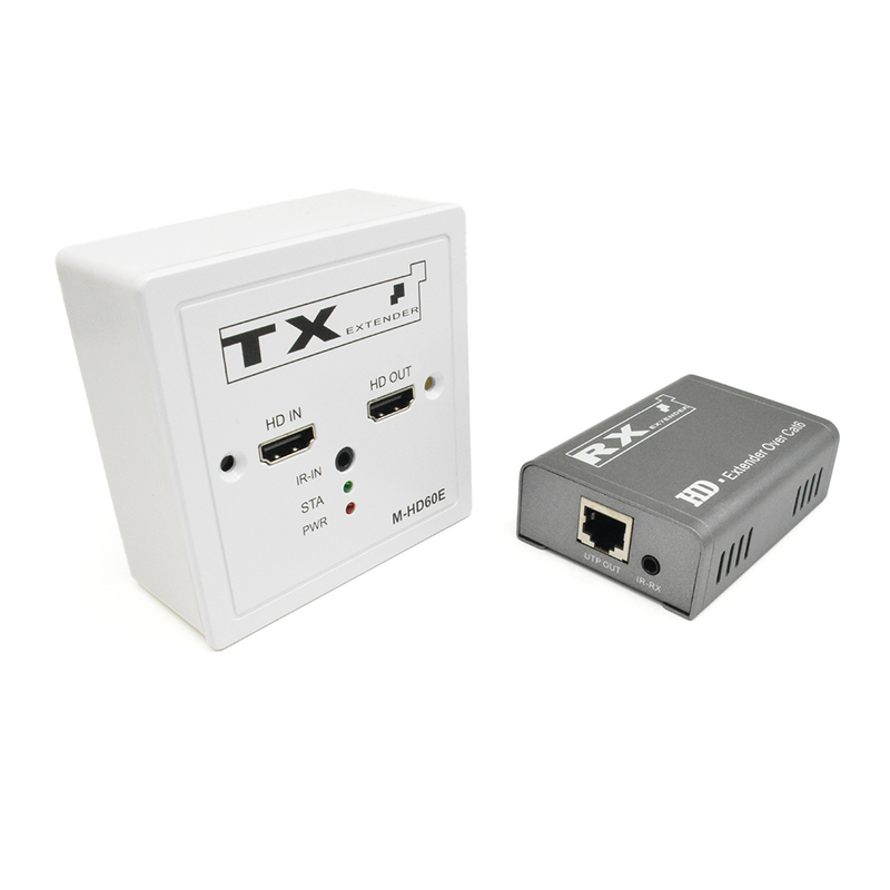 M-HD60E Extensor HD Cat5e/6 con salida de bucle IR POC de 86 paneles