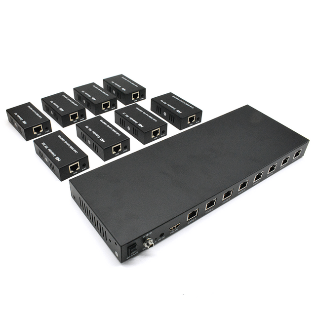 【M-HD608】Extensor HD EDID POC IR Cat6 de 8 puertos