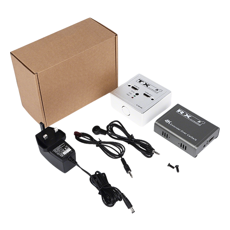 【M-HK100B】 Extensor HD Cat5e/6 con salida de bucle IR 4K
